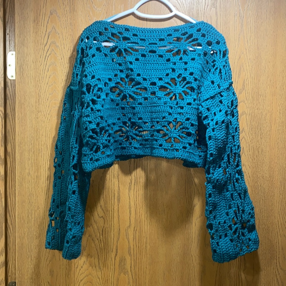 Cropped Crochet Beachy Sweater